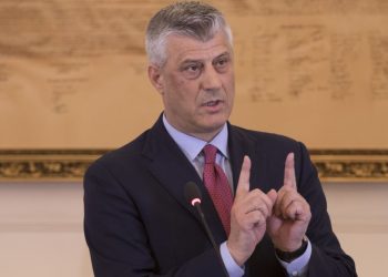 epa05837072 President of the Republic of Kosovo Hashim Thaci gestures during a press conference at his cabinet in Pristina, Kosovo 08 March 2017. Hashim Thaci backed up his decision he took on 07 March 2017 to submit to the Parliament the draft law on transforming the Kosovo Security Forces (KSF) into an Army. NATO Secretary General Jens Stoltenberg has released a statement saying that on 08 March 2017 he has spoken to Hashim Thaci to convey the serious concerns of NATO Allies about recent proposals by the Kosovo authorities to transform the Kosovo Security Force (KSF) into an armed force, without a constitutional change. However, should the mandate of the KSF now evolve in the way proposed, NATO will have to review its level of commitment, particularly in terms of capacity-building he said in the statement.  EPA/VALDRIN XHEMAJ