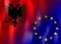 Albania and European Union flags