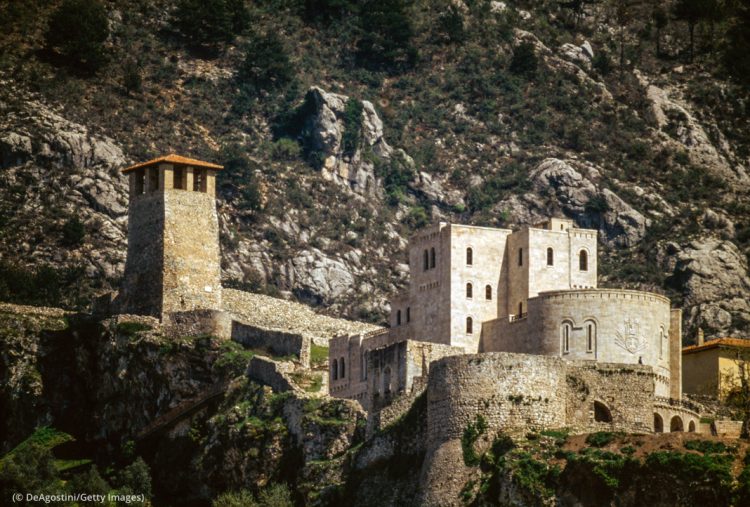 ALBANIA - MARCH 18: The citadel, castle of George Kastrioti Skanderbeg, Kruje, Albania, 5th-12th century. (© DeAgostini/Getty Images)