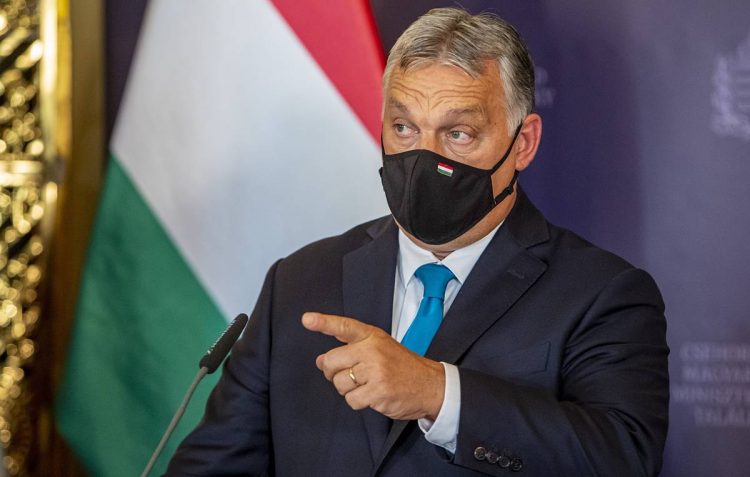 epa09495431 Hungarian Prime Minister Viktor Orban attends a press conference with Czech Prime Minister Andrej Babis after their meeting in Usti nad Labem, Czech Republic, 29 September 2021. Orban is on an official visit to the Czech Republic.  EPA-EFE/MARTIN DIVISEK