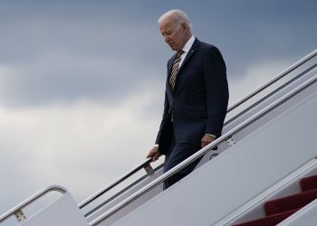 FILE - President Joe Biden arrives at Andrews Air Force Base after delivering remarks in Cleveland about the American Recovery Act, Wednesday, July 6, 2022, in Andrews Air Force Base, Md. Once-unthinkable coordination between Israeli and Arab militaries is coming into greater focus as Joe Biden heads into his first Middle East trip as president. (AP Photo/Evan Vucci, File)