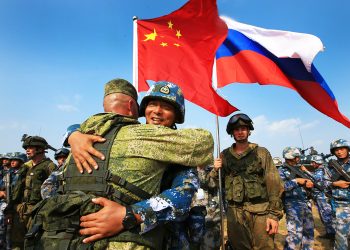 ZHANJIANG, Sept. 14, 2016 (Xinhua) -- Chinese and Russian marines hug during a joint naval drill in Zhanjiang, south China's Guangdong Province, Sept. 14, 2016. China and Russia started ''Joint Sea 2016'' drill off Guangdong Province in the South China Sea on Tuesday. The drill will run until Sept. 19, featuring navy surface ships, submarines, fixed-wing aircraft, helicopters, marines and amphibious armored equipment. (Xinhua/Zha Chunming) (wyo) (Credit Image: Â© Zha Chunming/Xinhua via ZUMA Wire)