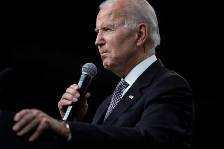 U.S. President Joe Biden delivers remarks following a tour of IBM in Poughkeepsie, New York, U.S., October 6, 2022. REUTERS/Tom Brenner