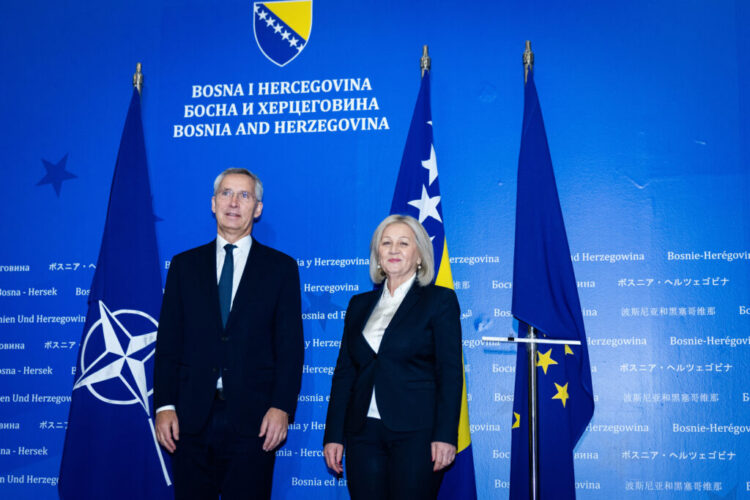 NATO Secretary General Jens Stoltenberg meets with Borjana Krišto, Chairwoman of the Council of Ministers of Bosnia and Herzegovina