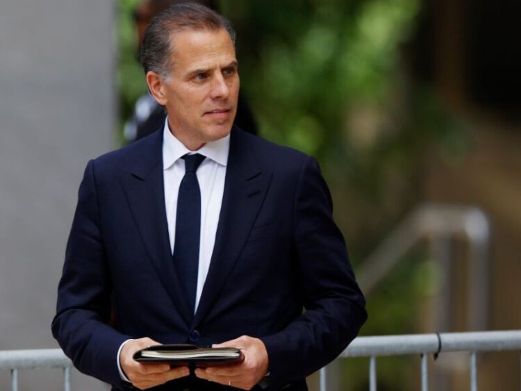 WILMINGTON, DELAWARE - JUNE 10: Hunter Biden, son of U.S. President Joe Biden, departs from the J. Caleb Boggs Federal Building on June 10, 2024 in Wilmington, Delaware. Jurors have begun deliberations for Hunter Biden's trial on felony gun charges. (Photo by Anna Moneymaker/Getty Images)