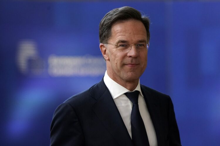 BRUSSELS, BELGIUM - APRIL 17:  Prime Minister of Netherlands Mark Rutte, attends a Special European Council Summit on April 17, 2024 in Brussels, Belgium. (Photo by Pier Marco Tacca/Getty Images)