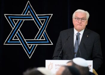 German President Frank-Walter Steinmeier speaks at the inauguration ceremony for the Potsdam Synagogue Center. Photo: Bernd von Jutrczenka/dpa