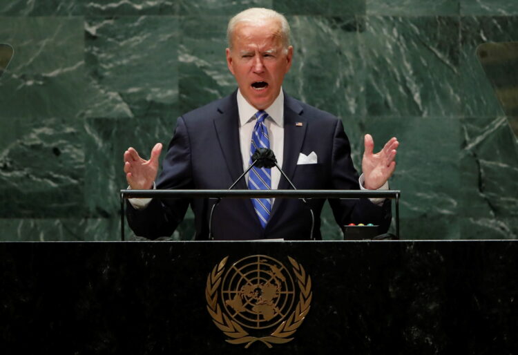 U.S. President Joe Biden addresses the 76th Session of the U.N. General Assembly in New York City, U.S., September 21, 2021.  REUTERS/Eduardo Munoz/Pool