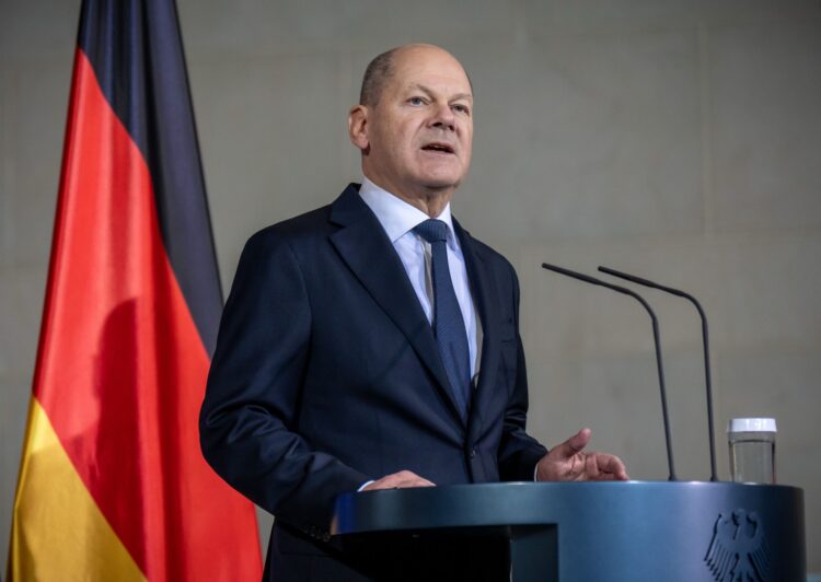 11 December 2024, Berlin: German Chancellor Olaf Scholz makes a statement to the press. Following the end of the "traffic light" coalition, Chancellor Scholz has submitted a request to the President of the Bundestag for a vote of confidence. Photo: Michael Kappeler/dpa