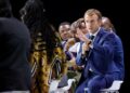 French President Emmanuel Macron speaks during the plenary session of the "Africa-France Summit" gathering some 3000 Africa continent entrepreneurs, artists or sporting figures in Montpellier, southern France, on October 8, 2021. - No Africa head of state has been invited to the summit, which is being held in a delicate context while the influence of France in its former precinct is increasingly disputed, particularly by Russia, and because Paris is in open crisis with two of its former colonies, Mali and Algeria. (Photo by Ludovic MARIN / AFP)