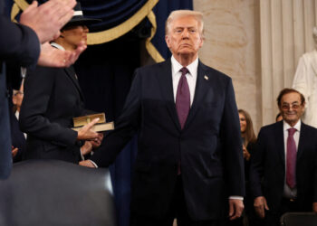 WASHINGTON, DC - JANUARY 20: U.S. President-elect Donald Trump arrives for inauguration ceremonies in the Rotunda of the U.S. Capitol on January 20, 2025 in Washington, DC. Donald Trump takes office for his second term as the 47th president of the United States.     Chip Somodevilla/Pool via REUTERS