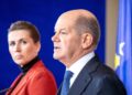 28 January 2025, Berlin: Mette Frederiksen (L), Prime Minister of Denmark, and Germany's Chancellor Olaf Scholz hold a joint press conference following their meeting at the Federal Chancellery. Photo: Michael Kappeler/dpa