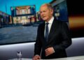 German Chancellor Olaf Scholz speaks during the recording of an interview for the program "RTL Direkt" in the studio of the television station RTL in Berlin-Mitte. Photo: Fabian Sommer/dpa