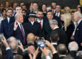 Donald Trump is sworn in as the 47th US President in the US Capitol Rotunda in Washington, DC, on January 20, 2025.     SAUL LOEB/Pool via REUTERS