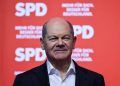 21 February 2025, North Rhine-Westphalia, Cologne: German Chancellor Olaf Scholz (SPD) speaks during an election campaign appearance in Cologne. Photo: Oliver Berg/dpa