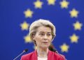 European Commission president Ursula von der Leyen addresses European Parliament members on new plans to ramp up defense spending agreed at last week's summit, Tuesday, March 11, 2025 at the European Parliament in Strasbourg, eastern France. (AP Photo/Pascal Bastien)